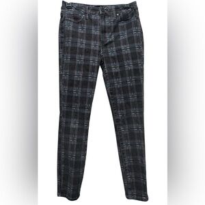 Paige Women’s 27 Denim Plaid Skinny Cotton Elastine Pockets Hoxton Ankle
